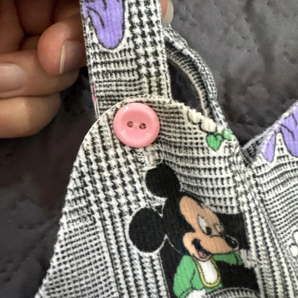 Vintage Mickey & friends Disney Characters Adorable Baby Overalls & Shirt 0-6 Mo